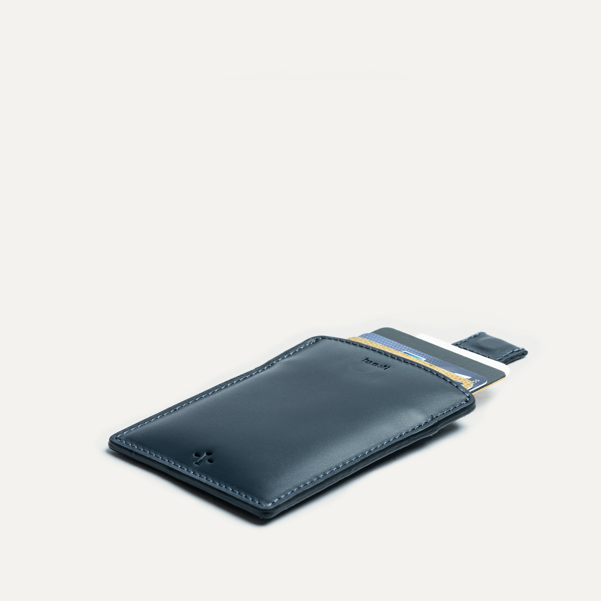 lundi leather card holder | LOUIS Navy