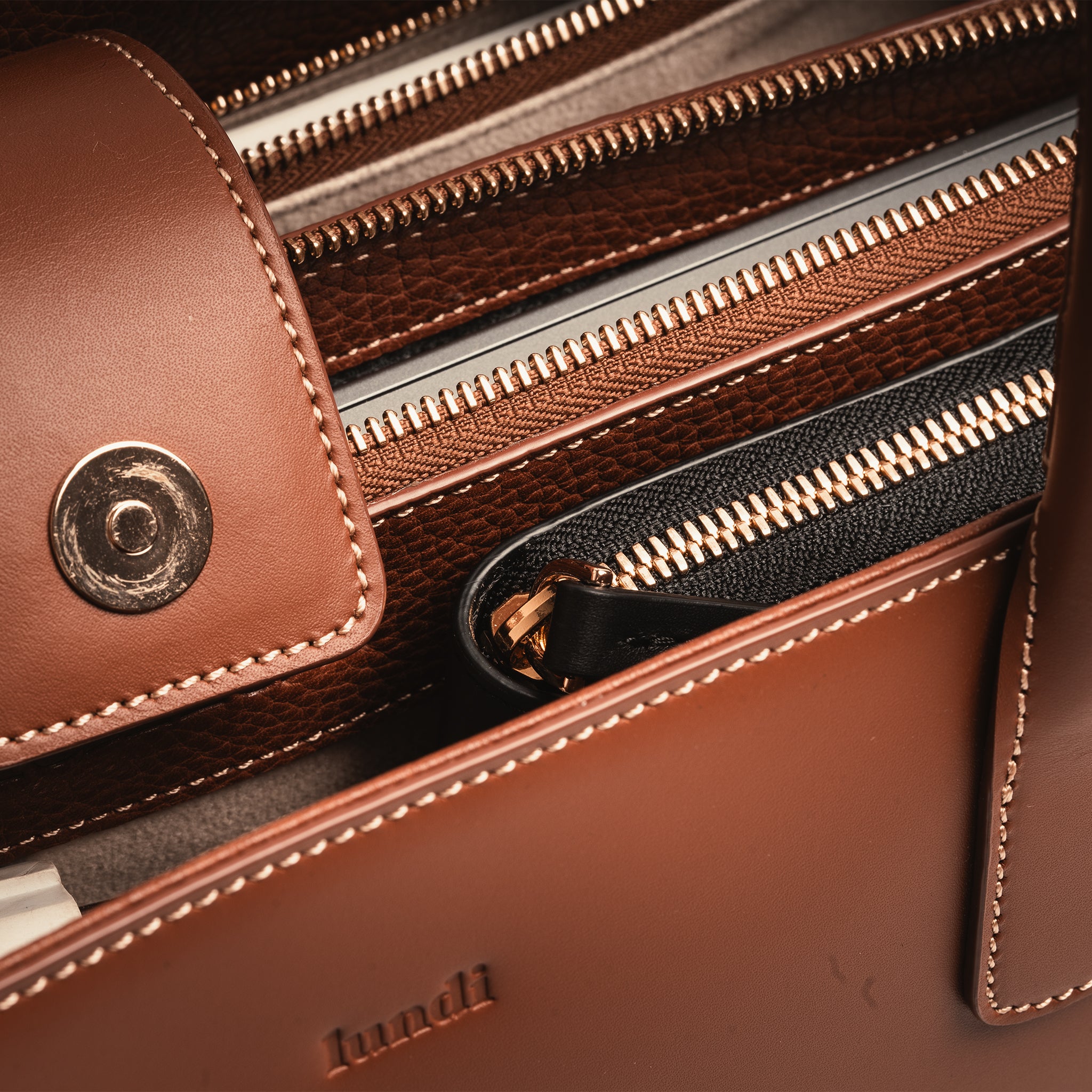 lundi Leather Tote Bag | Emy Cognac