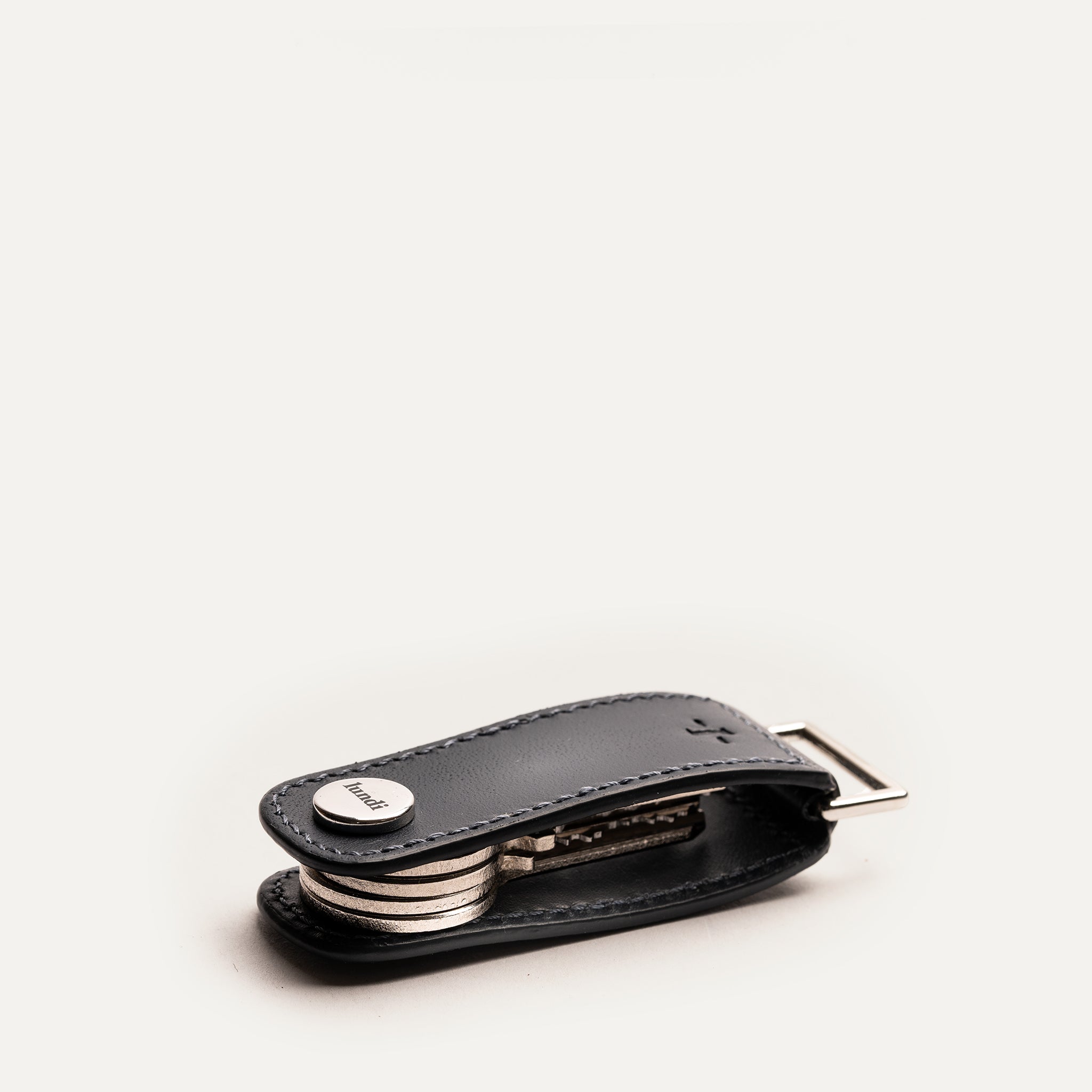 Leather Key Ring | Lucio Navy