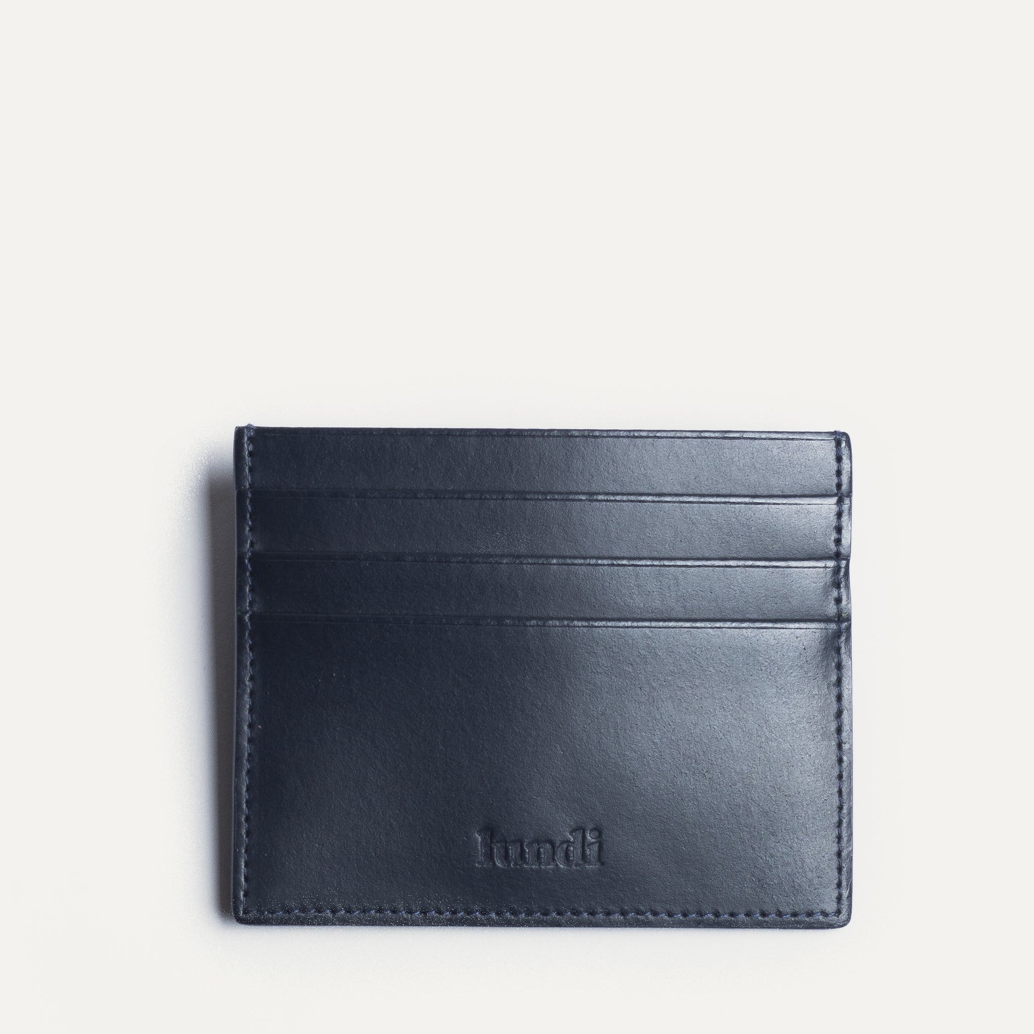 lundi leather card holder | KARL Navy