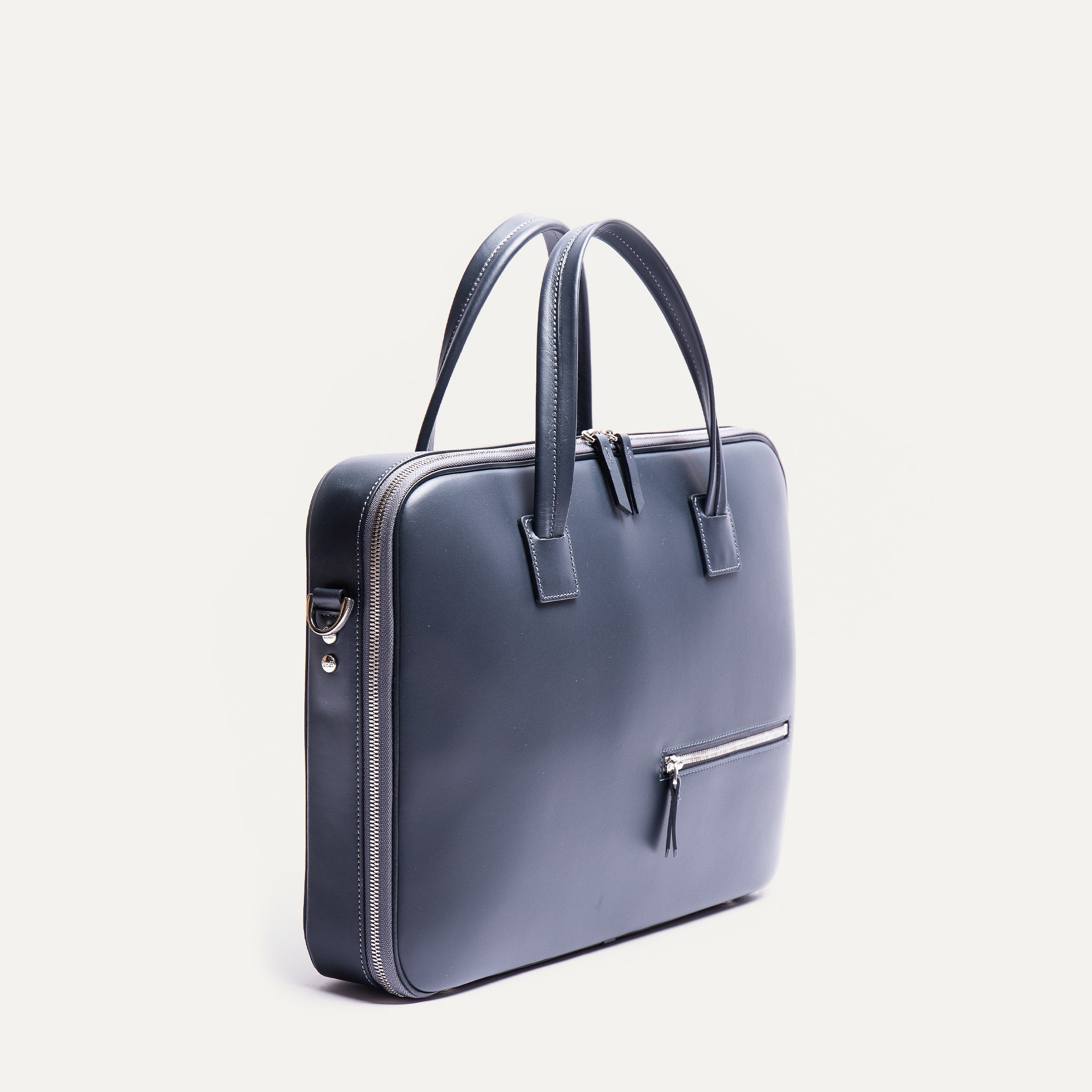 lundi Leather Briefcase | ALESSANDRO Navy